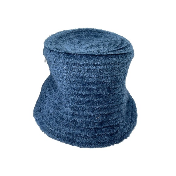 Vintage Blue Fuzzy Bucket Hat, Winter Fuzzy Bucket Hat, Betmar NY Hat - Picture 3 of 4